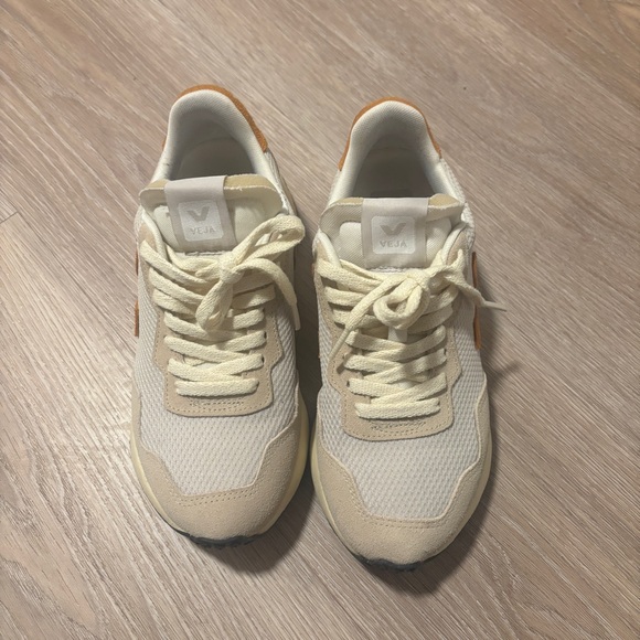 Veja Paulistana Sneakers with platform, Cream and Orange Suede Accents US 7/EU38 - Picture 6 of 9